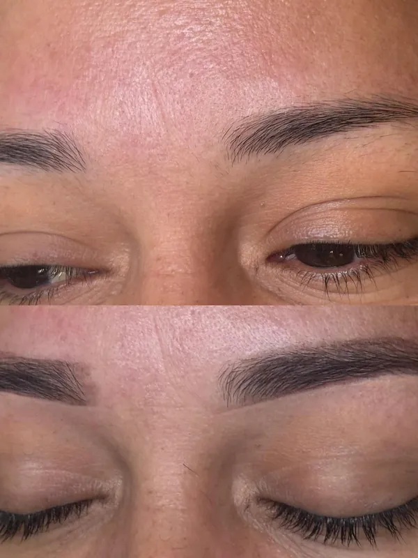Antes y después de unas cejas