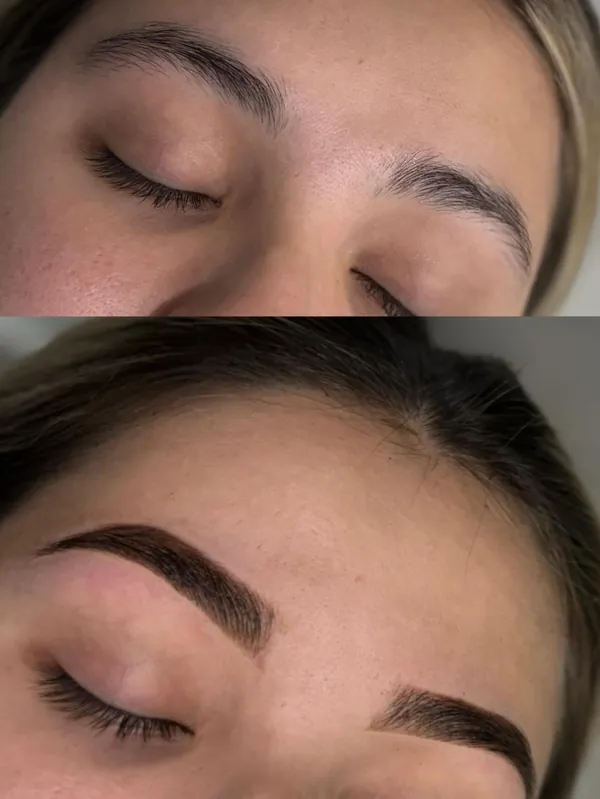 Antes y después de unas cejas